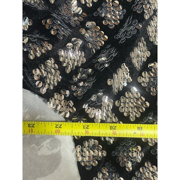 Avec Les Filles Black & Silver Sequin Cropped Long Sleeve Top, NWT - Picture 5 of 6